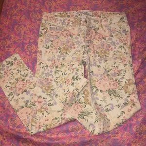 White & Floral Jeans